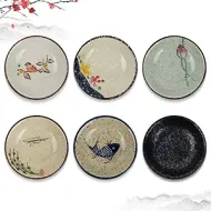 Clothmile 6-Piece Japanese Retro Ceramic Dipping Bowls
