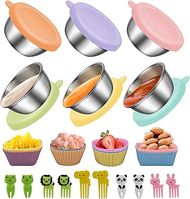 Silicone Bento Box Dividers & Accessories: 12 dividers, 10 picks, 6 dressing containers.
