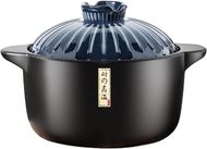 1.7-Quart Blue Ceramic Soup Pot with Lid; Heat-Resistant & Easy to Clean
