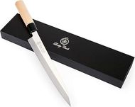 10-Inch Sashimi & Sushi Knife:  Sharp Stainless Steel Blade, Wooden Handle, Gift Boxed
