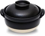 Japanese Donabe Rice Cooker: 1-2 Cup, Double-Lid, Microwave-Safe
