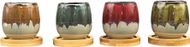 Hand-painted Japanese Espresso/Cappuccino Cup & Saucer Set (4-piece, 2.7oz)
