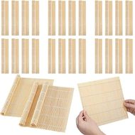 Hoolerry Bamboo Sushi Rolling Mats (24-Pack): Non-stick, square, 9.5"x9.5"
