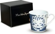 Japanese Nekochigura Teacup (Tora): 10oz Ceramic Mug with Gift Box
