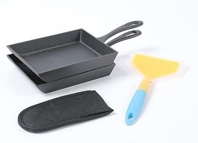 HAWOK Cast Iron Rectangular Japanese Omelette Pan (Pre-Seasoned)
