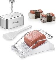 Stainless Steel Spam Musubi Maker & Slicer Kit: Craft perfect Hawaiian-style sushi.
