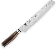 Shun Premier 9" Damascus Bread Knife: Handcrafted Japanese VG-MAX steel, Pakkawood handle.
