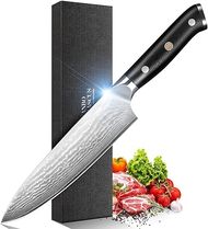 VG-10 Damascus Chef Knife: 8" Full Tang G10 Handle
