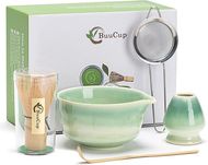 Gradient Green Matcha Set: Bowl, Whisk, Scoop, Sifter & Holder
