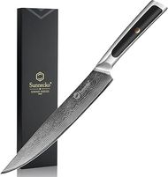 Sunnecko 8" Damascus Steel VG10 Carving & Slicing Knife: Professional Chef