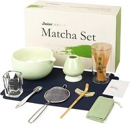 Japanese Matcha Tea Set: Whisk, Bowl, Spout & Measuring Spoon (10-piece)
