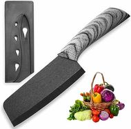 6-inch Black Ceramic Nakiri Knife: Versatile for Fruits, Vegetables, and Meat
