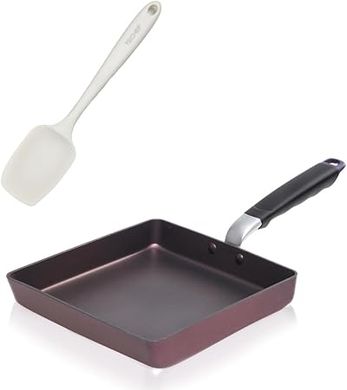 TECHEF Japanese Omelette Pan:  Perfect for Tamagoyaki with Mini Spoonula
