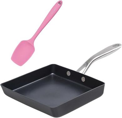 TECHEF Onyx Tamagoyaki Pan:  Nonstick Japanese Omelette Pan with Spoonula
