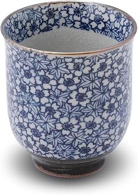 Kyoto Komon Mino Ware Teacup: Floral, 8oz, Ceramic
