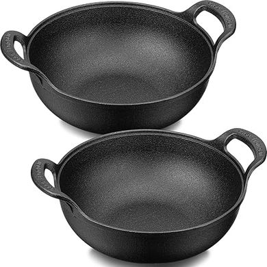 Layhit 9.8" Mini Nonstick Wok Set: Pre-seasoned, Induction-Ready Stir-Fry Pan
