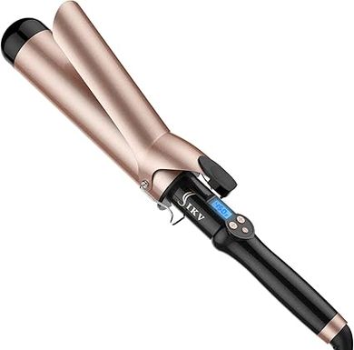 2 Inch Extra Long Barrel Curling Iron for Long Hair, Large Barrel Curling Wand Ceramic Tourmaline Dual Voltage