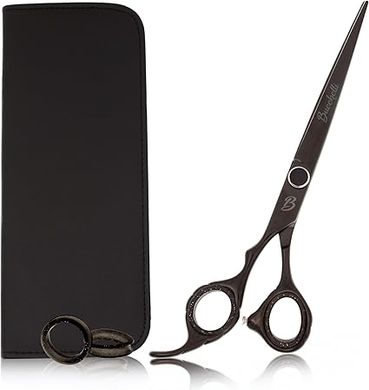 Left-Handed Japanese 440A Barber Scissors (5.5", Micro-Bevel, Adjustable)
