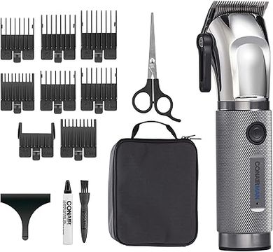 ConairMAN Cordless Precision Clipper & Trimmer Set with 8 Combs
