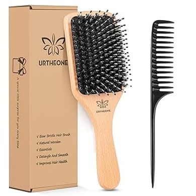 Boar Bristle Paddle Brush: For All Hair Types & Styles
