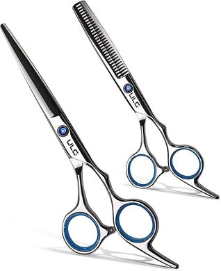 ULG Professional 6.5" Japanese Steel Thinning & Cutting Scissors Kit
