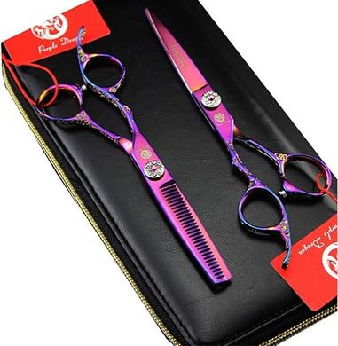 Purple Dragon 6" Left-Handed Professional Hair Cutting & Thinning Shears
