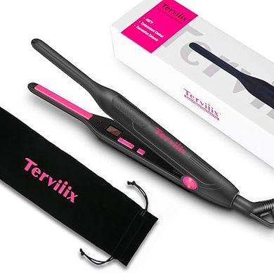 Terviiix Mini Flat Iron: 3/10" Ceramic Tourmaline Straightener
