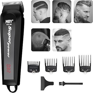 Cordless Hair Clipper Kit with LCD Display & Guide Combs
