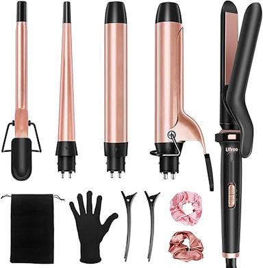 Ufree 5-in-1 Interchangeable Curling Iron & Straightener Set
