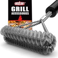 GRILLART Helix & Wire Grill Brush: Safe, efficient cleaning for gas, porcelain & charbroil grates.  (18")
