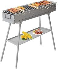 Portable Charcoal Grill - Large, Widened Furnace Body & Storage Board 
