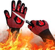 Heat-Resistant BBQ & Grill Gloves (1472°F, Cut-Resistant, Non-Slip Silicone)
