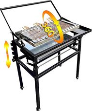 Heavy Duty Portable BBQ Grill with Rotating Grid and Wheels 
