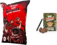 Jealous Devil Hardwood Lump Charcoal (35lb) with 24 Natural Coconut Firestarters
