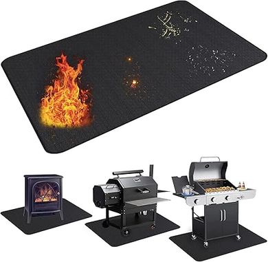 UBeesize Fireproof Grill Mat: Large, double-sided protector for grills, fireplaces, and patios.
