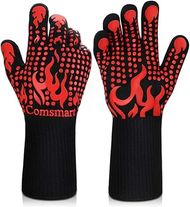 Heat-Resistant Silicone Grilling Gloves:  Safe for BBQ, Oven, & Kitchen.
