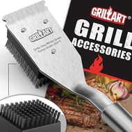 GRILLART Grill Brush & Scraper:  16.5" heavy-duty BBQ cleaning brush, safe for grills, ideal gift for men.
