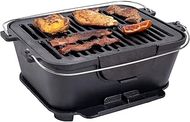 Bruntmor Pre-Seasoned Cast Iron Grill: 14" x 12" Hibachi-Charcoal BBQ 
