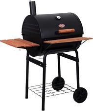 Char-Griller Wrangler Charcoal Grill with Wood Shelves and EasyDump™ Ash Pan 
