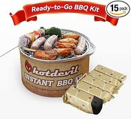 Portable Charcoal Grill Kit: Camping BBQ Bundle for 1-3 People 
