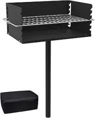 Heavy Duty Park Style Charcoal Grill with Cover 
