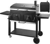 DNKMOR Extra Large Charcoal Grill with Adjustable Trays and Foldable Tables 
