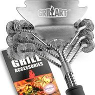 Safe Bristle-Free Grill Brush & Scraper:  Cleans Porcelain, Weber, & Charcoal Grills.
