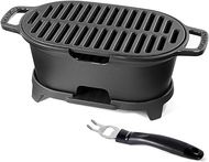 IronMaster Mini Cast Iron Hibachi Grill: Portable Charcoal BBQ for Camping 
