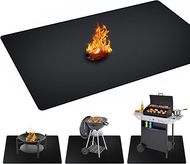 Heavy-duty, double-sided fireproof grill mat (48x30") protects grass, decks, & patios.
