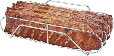 Extra-Long Rib Rack for Smokers & Grills (Holds 3 Racks)
