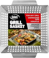 Heavy-Duty Stainless Steel Vegetable Grill Basket for All Grills
