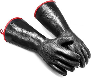 Heat-Resistant BBQ Gloves: 932°F, 14-inch, Waterproof, BPA-Free
