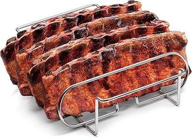 Sorbus 4-Rack Porcelain-Coated Steel Rib Roaster for Grilling & Smoking
