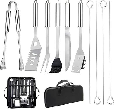 Stainless Steel BBQ Grill Tool Set with Carry Bag:  Perfect Father